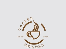 Coffee drink logo vintage retro design simple concept illustration