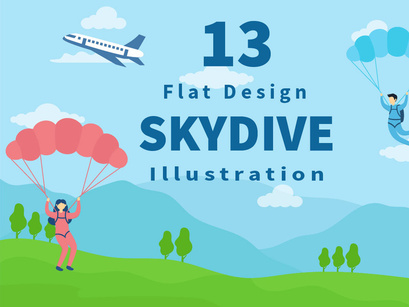 13 Skydive Outdoor Flat Design