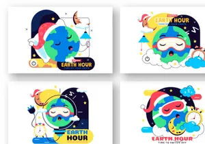 10 Happy Earth Hour Day Illustration