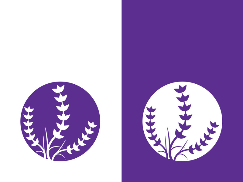 Fresh lavender flower logo vector flat design