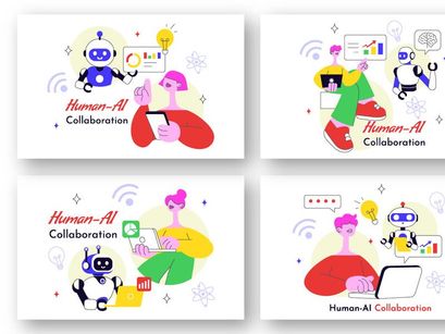 10 Human AI Collaboration Illustration