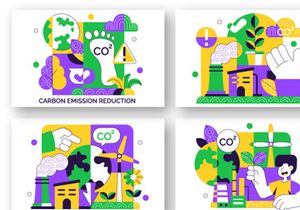 10 Carbon Footprint Reduction Illustration