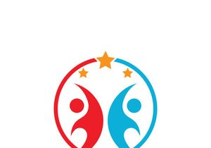 People star logo design to achieve a success or dream.
