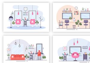 20 Beauty Salon Flat Design Illustration