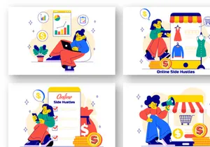 10 Online Side Hustles Illustration