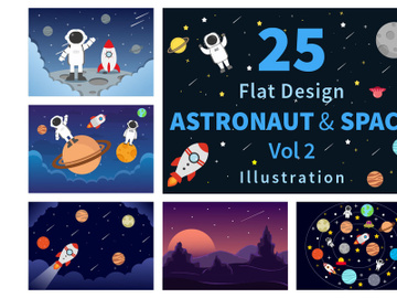 25 Astronaut and Space Background Illustration preview picture