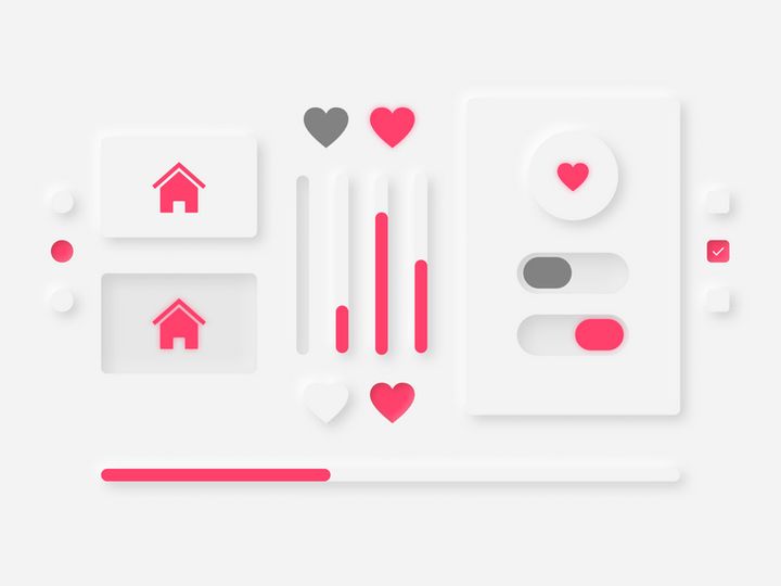 Neumorphism/Skeuomorphism Design components