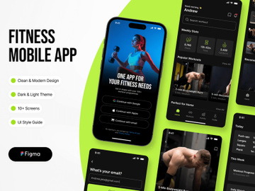 Fitness app UI kit preview picture