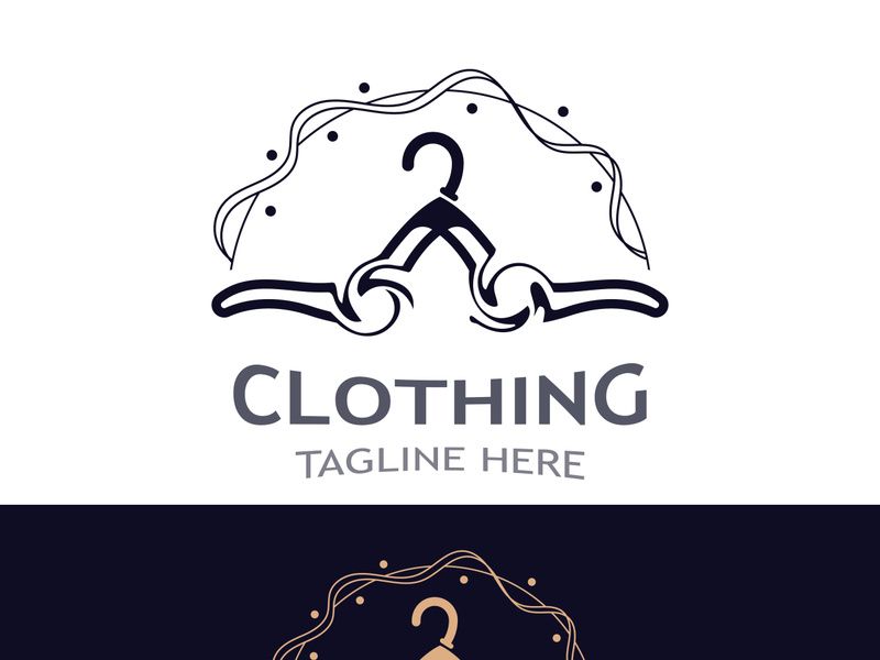 Clothing and Fashion logo design hanger concept, creative simple fashion shop business fashion vector beauty