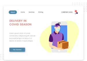 Delivery in covid season vector illustration