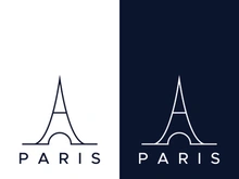 Eiffel Tower building logo design with a creative concept.