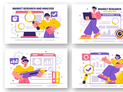 12 Market Research and Analysis Illustration