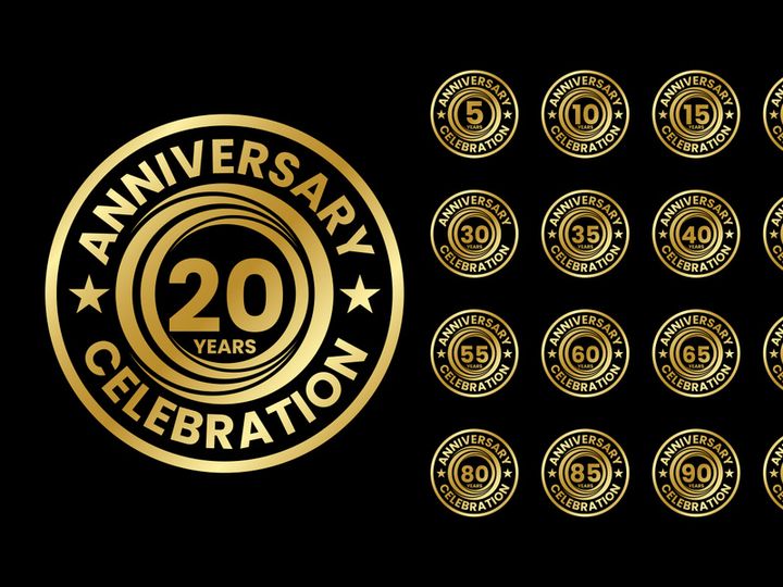 Anniversary logo template Vector design birthday celebration