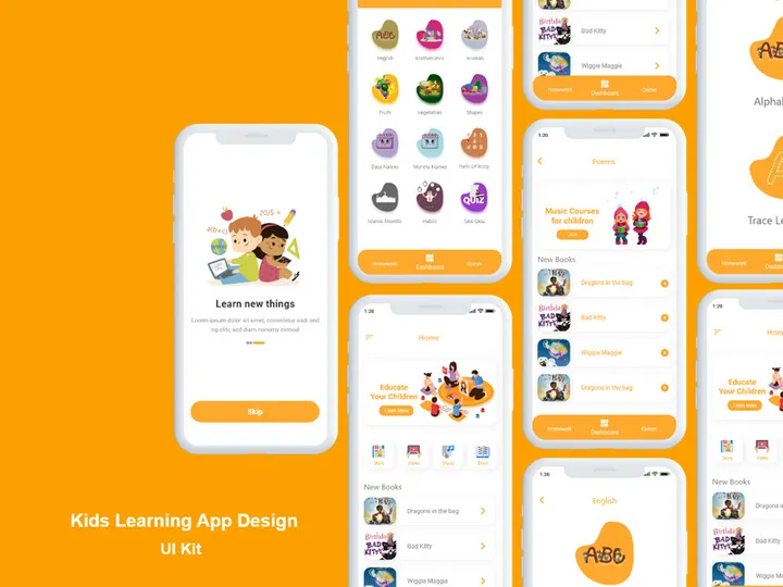 Kids learning app design