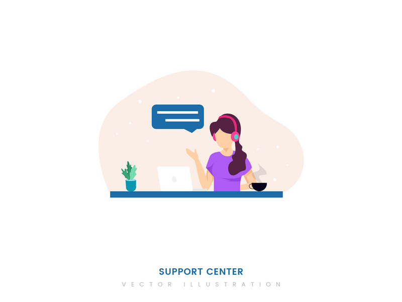 Support Center illustration concept