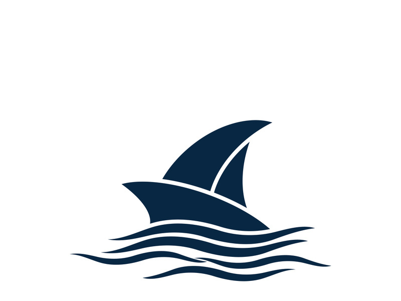 Sailboat boat on sea ocean wave with logo design simple ship