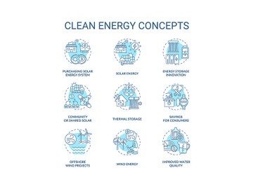 Nature energy concept icons set preview picture