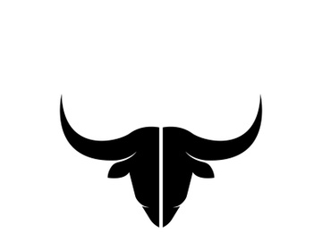 Retro vintage bull head horns logo design. preview picture