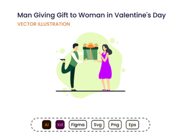 Man Giving Gift to Woman in the Valentine's Day preview picture