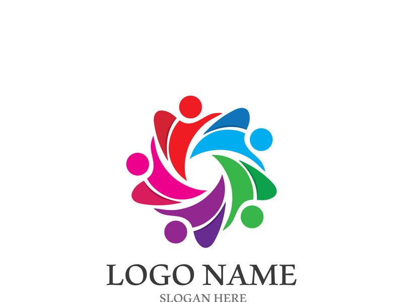 people group and community logo icon illustration design vector