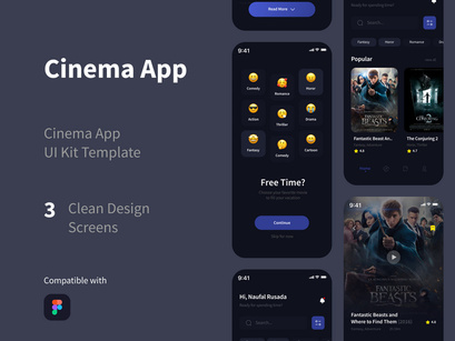Cinema App UI Kit Template