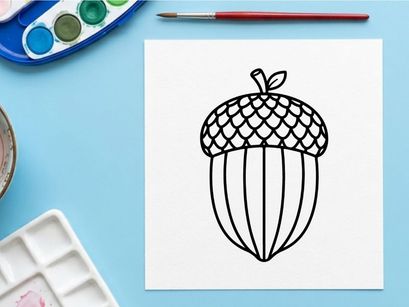Niedliche Eichel-Illustration für Herbst- und Naturteme. Handgezeichnetes botanisches Symbol für saisonale Designs.