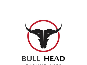 Retro vintage bull head horns logo. preview picture