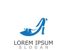 Women shoes logo design High heel fashion icon template vector for business store