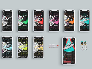 Nike brand Ui Ux ios kit (10 artboards) preview picture