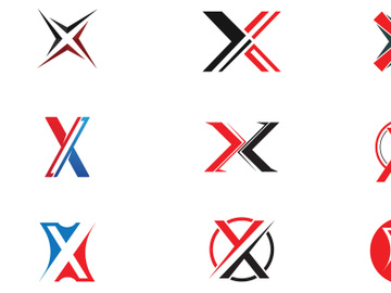 X cross letter initial logo vector preview picture