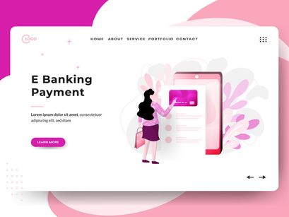 Business Online sets Illustration