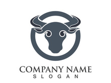 Bull head logo vector icon design illustration