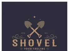 Shovel logo for agriculture, excavation,building, mining foundation. gardening vector set design with leaves