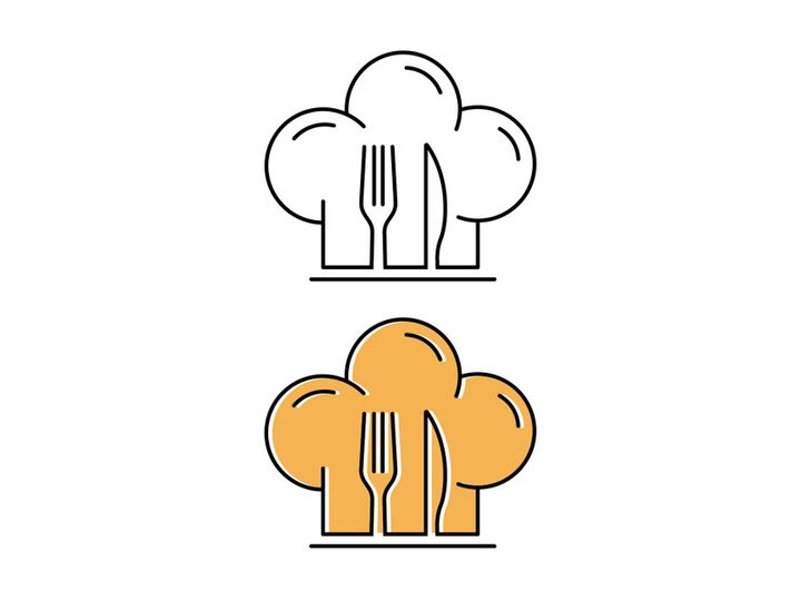 restaurant icon   food  cafe logo template