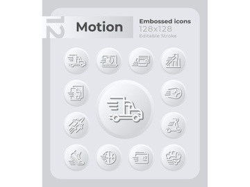Motion embossed icons set preview picture