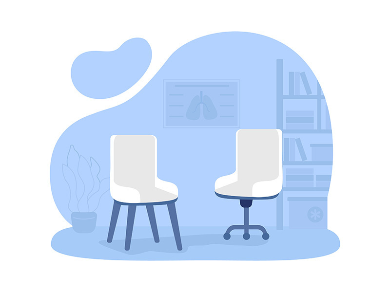 Armchairs for office room 2D vector isolated illustration