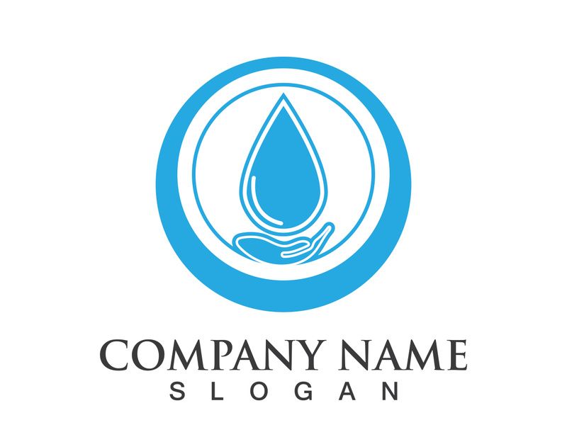 Blue water drop vector logo icon illustration images