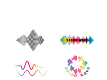 Sound waves set vector illustration icon design