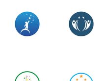 People star logo design to achieve a success or dream.