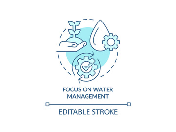 Focus on water management turquoise concept icon preview picture