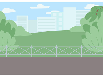 Sidewalk in park flat color vector illustration preview picture