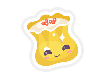 Chinese dumpling cute kawaii vector character preview picture