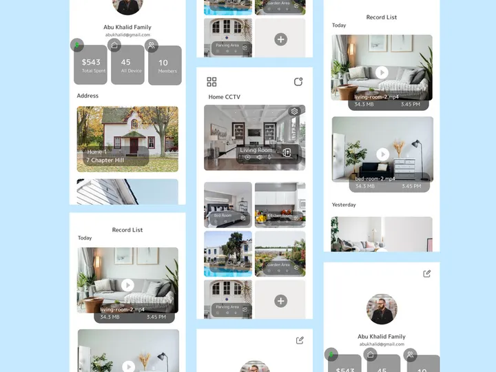 Home CCTV app UI