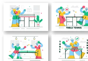 10 Table Tennis Sports Illustration