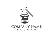 magic hat logo vector icon