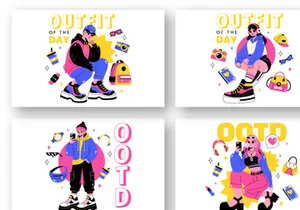 10 Outfit of the Day OOTD Illustration