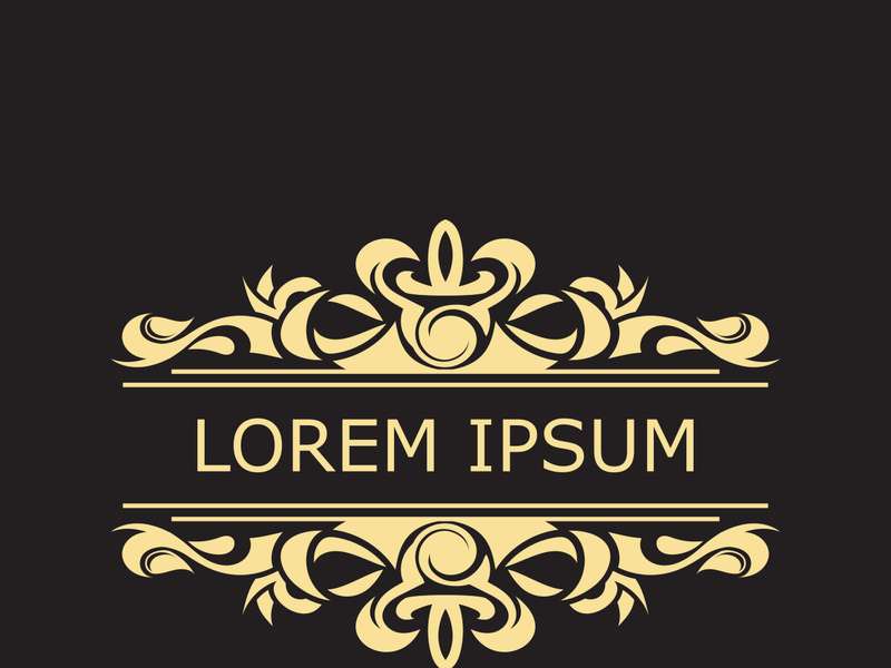 Gold luxury floral vintage monogram decorative logo template