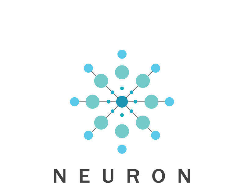 Neuron logo or nerve cell logo design,molecule logo illustration template icon with vector concept