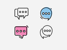 Bubble chat logo design template