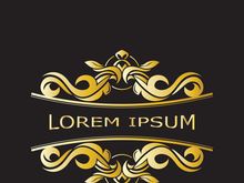 Gold luxury floral vintage monogram decorative logo template